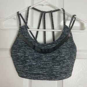 Victoria Sport Black Heathered Print Strappy Back Sports Bra Women Size S